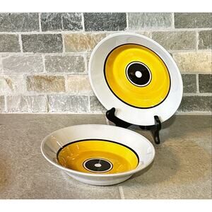 Pair Vintage Mikasa Epiqure-One Collage Soup Salad Bowls 7.5"